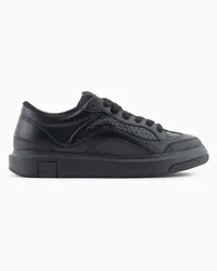 Armani Exchange OFFICIAL STORE Sneakers Con Tomaia Con Monogram Tono Su Tono Nero