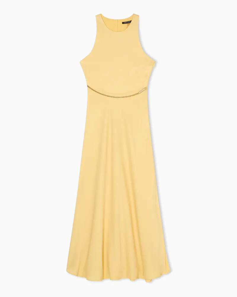 Armani Exchange Abito midi in tessuto misto Giallo
