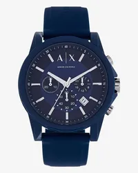 Armani Exchange OFFICIAL STORE Orologio Cronografo In Silicone Blu Blu