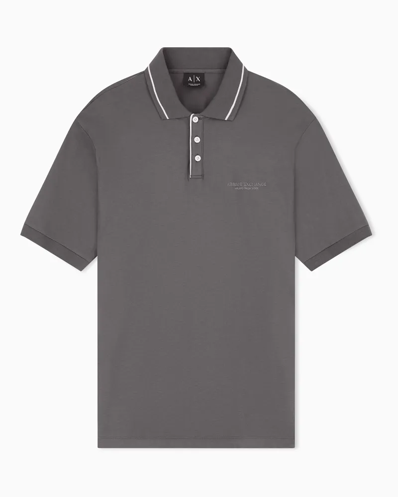 Armani Exchange Polo con logo in jersey di cotone stretch Verde