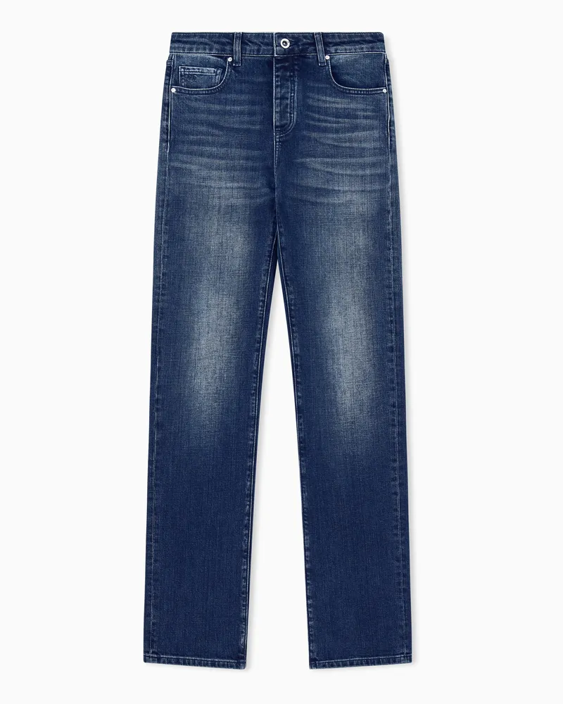 Armani Exchange Jeans 5 tasche slim fit in denim di cotone stretch Blu