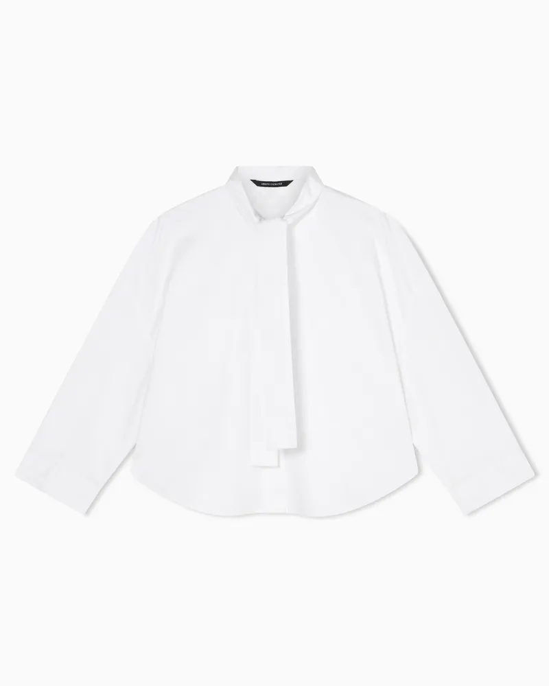 Armani Exchange Camicia cropped con fiocco Bianco