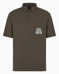 Armani Exchange OFFICIAL STORE Polo In Piquet Con Patch Logo In Cotone Organico Asv Verde