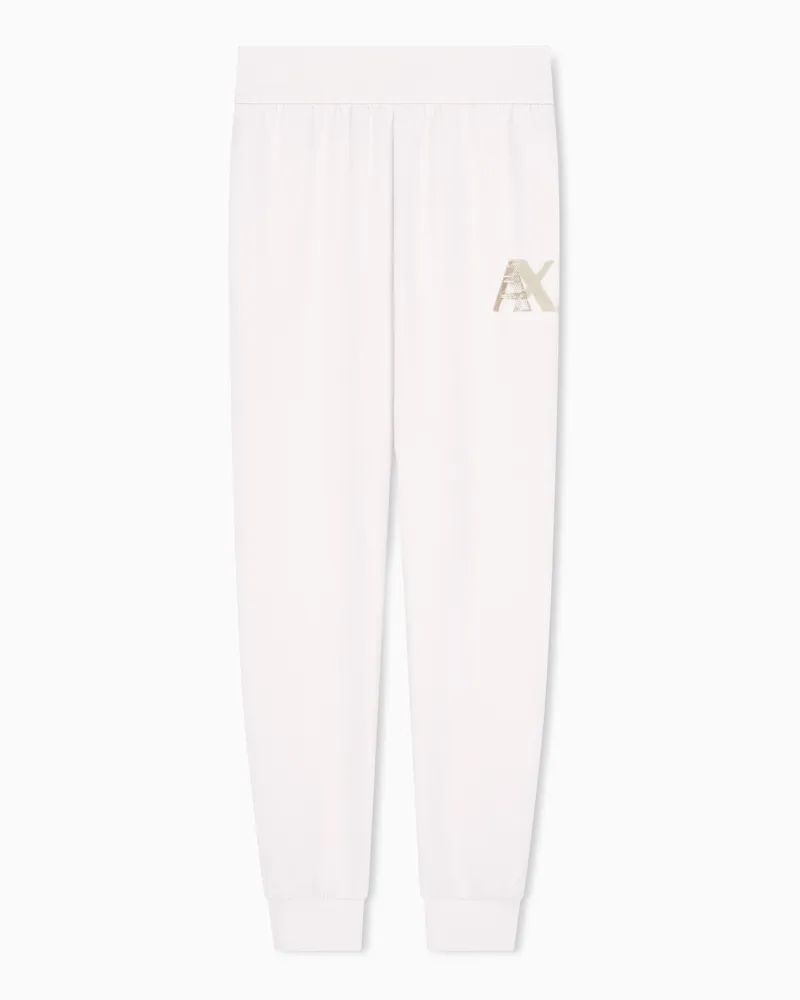 Armani Exchange Pantaloni regular fit in tessuto scuba di viscosa Beige