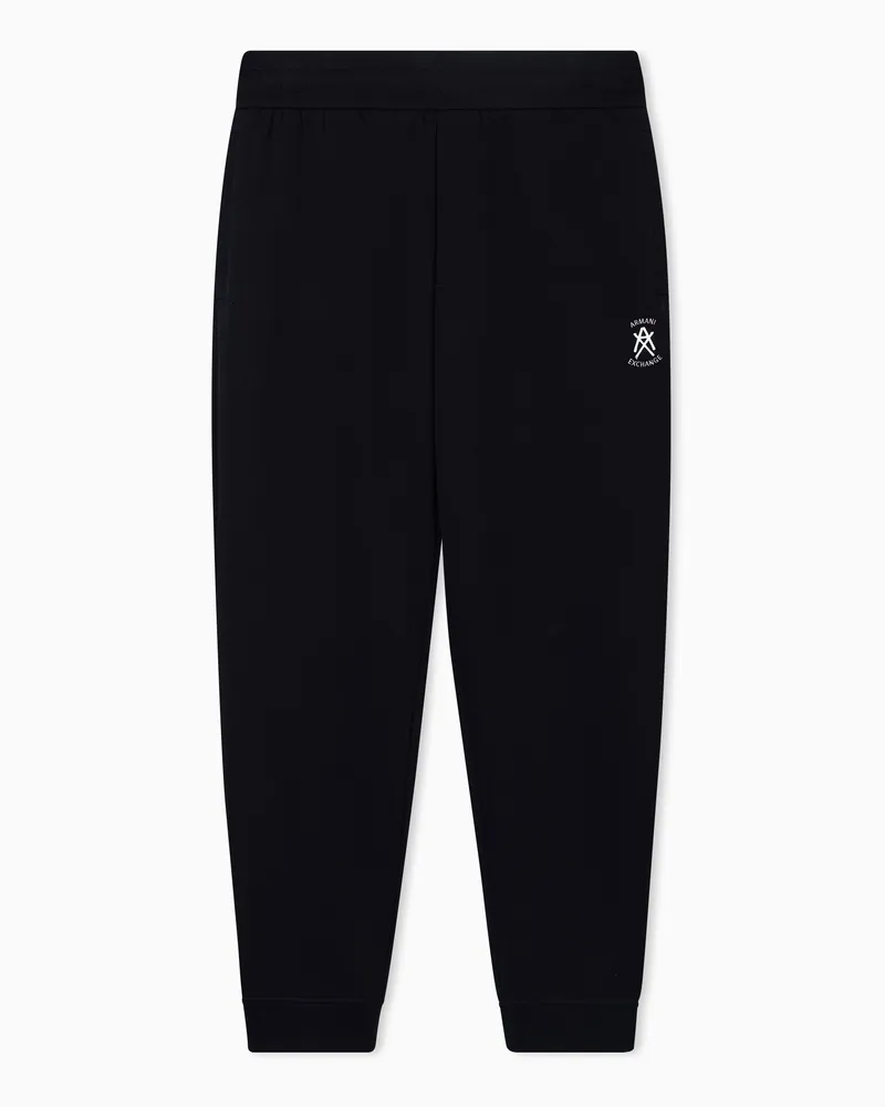Armani Exchange Pantaloni jogger con logo metal Nero
