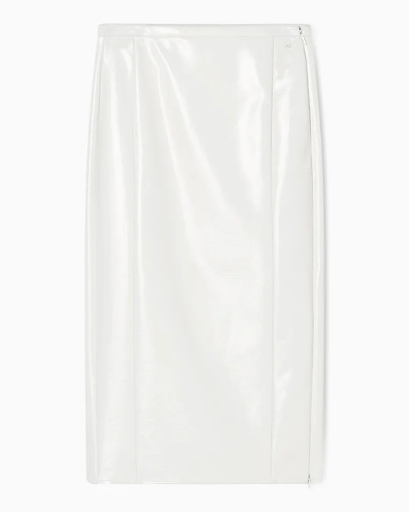 Armani Exchange Gonna Lunga Vinile Effetto Bagnato Bianco