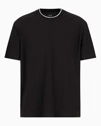 Armani Exchange OFFICIAL STORE T-shirt Regular Fit Con Girocollo A Contrasto Asv Nero