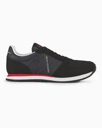 Armani Exchange OFFICIAL STORE Sneakers In Eco-suede, Mesh E Nylon Nero