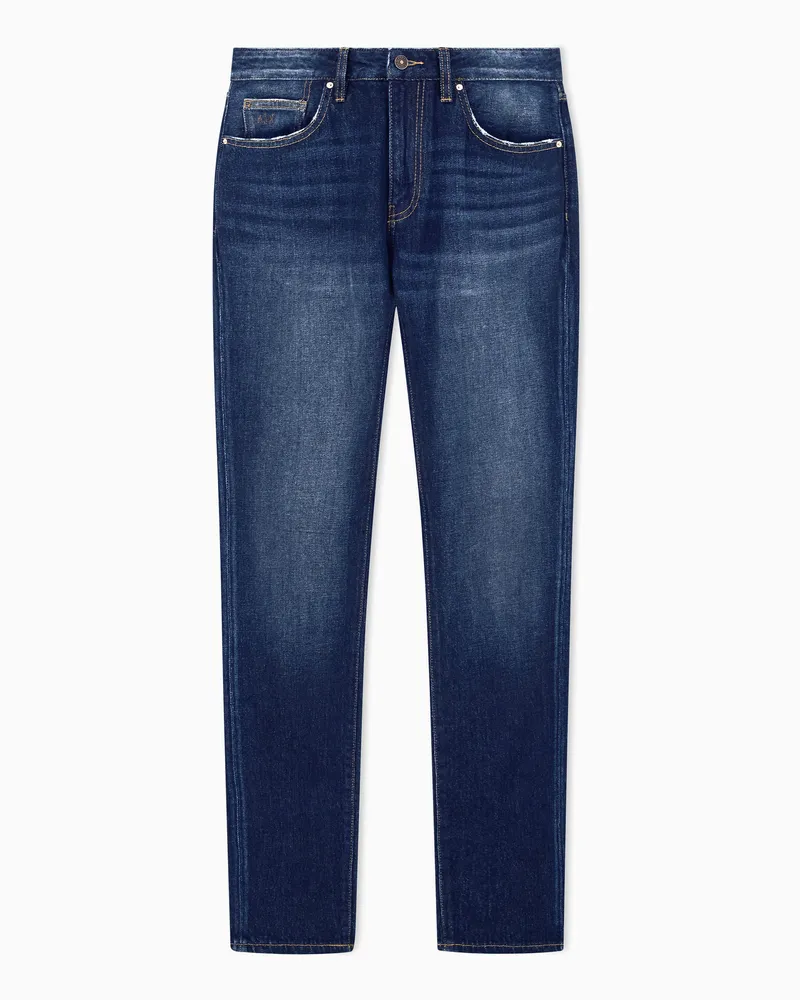 Armani Exchange Jeans 5 tasche slim fit in denim di cotone stretch Blu