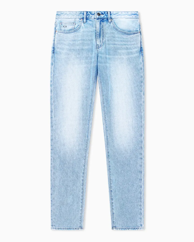 Armani Exchange Jeans 5 tasche slim fit in denim di cotone stretch Blu