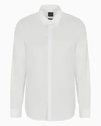 Armani Exchange OFFICIAL STORE Camicia Regular Fit Con Aquila Ricamata In Cotone Asv Bianco