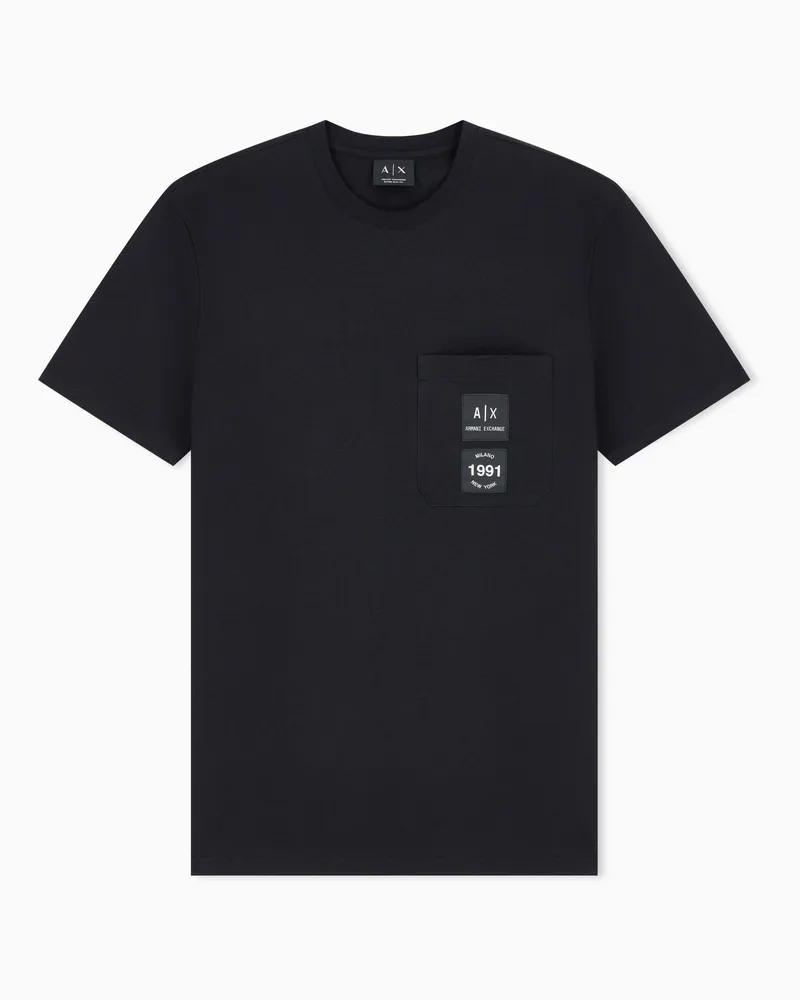 Armani Exchange T-shirt slim in jersey di cotone Nero