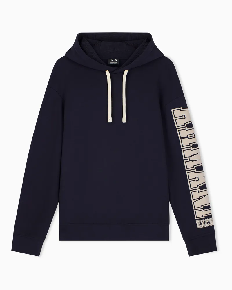 Armani Exchange Sweatshirt regular fit in cotone french terry Blu