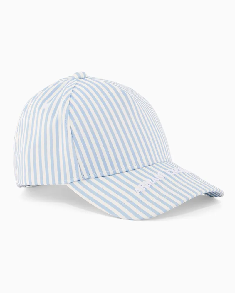 Armani Exchange Cappello con visiera in twill Azzurro