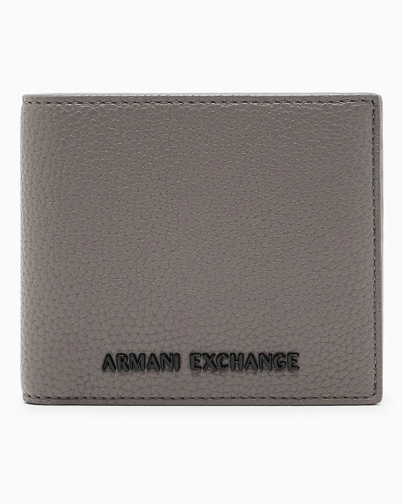 Armani Exchange Portafoglio bifold texture liscia Beige