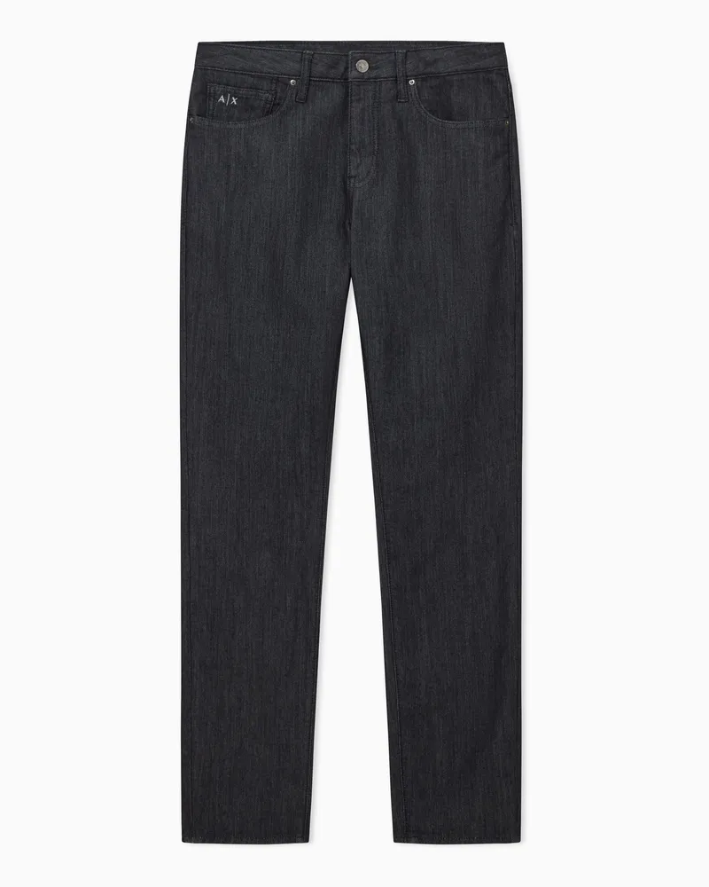 Armani Exchange J14 skinny fit jeans in stone washed cotton denim Nero