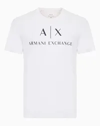 Armani Exchange OFFICIAL STORE T-shirt Regular Fit In Jersey Con Logo Bianco