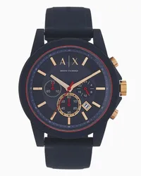 Armani Exchange OFFICIAL STORE Orologio Cronografo In Silicone Blu Antracite