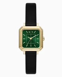 Armani Exchange OFFICIAL STORE Orologio In Pelle Nera A Tre Lancette Nero