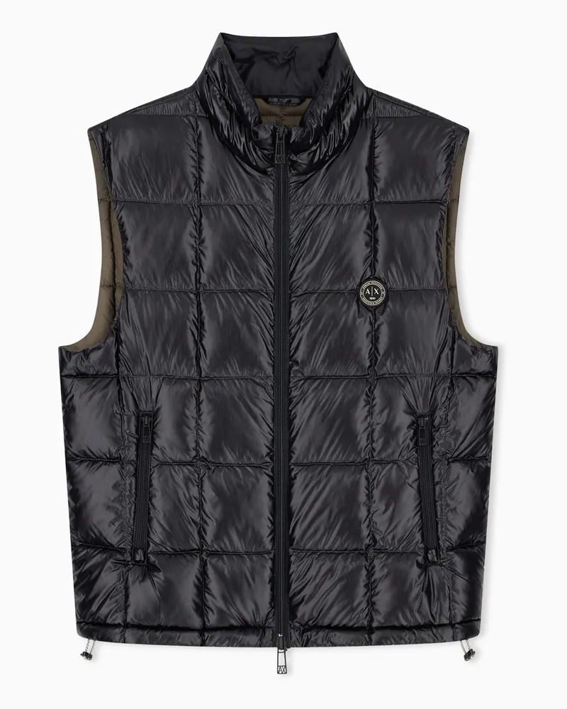 Armani Exchange Piumino in nylon con imbottitura in piuma Nero