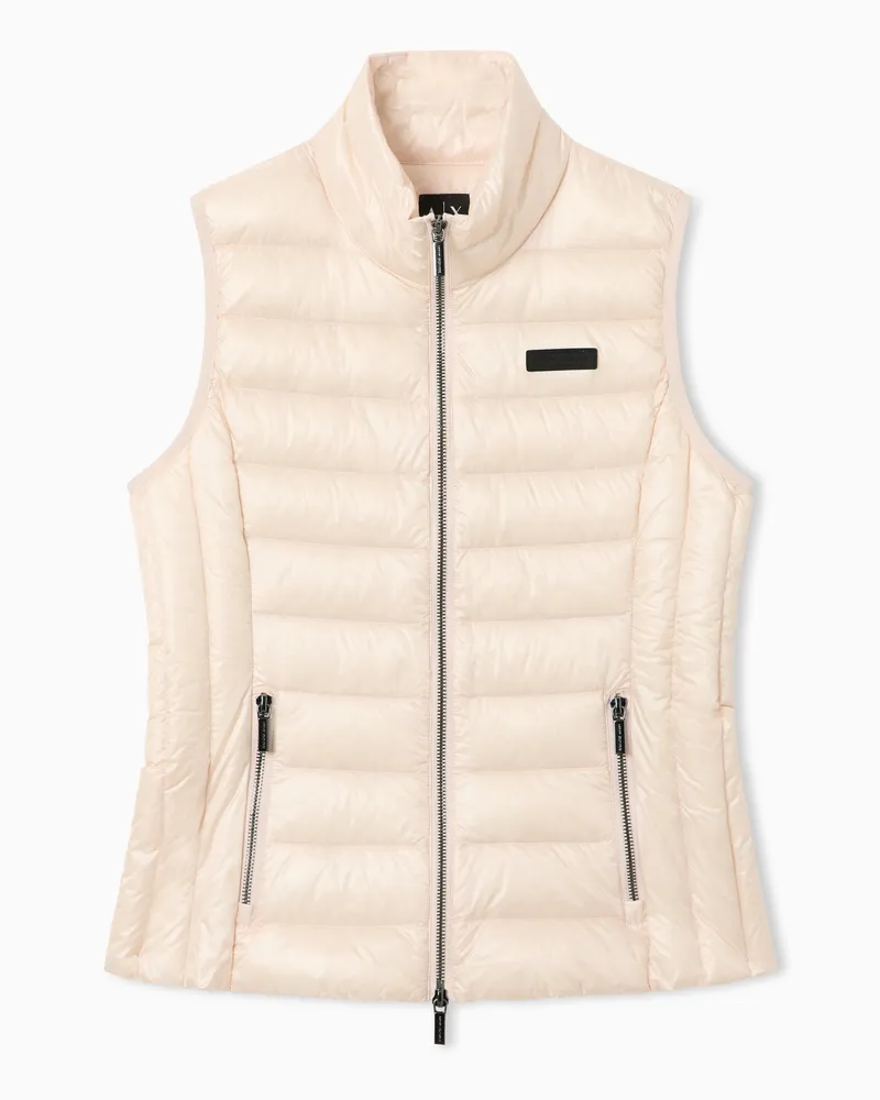 Armani Exchange Piumino smanicato in Nylon trapuntato Rosa