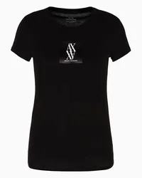 Armani Exchange OFFICIAL STORE T-shirt Slim Fit Con Monogram In Cotone Organico Asv Nero