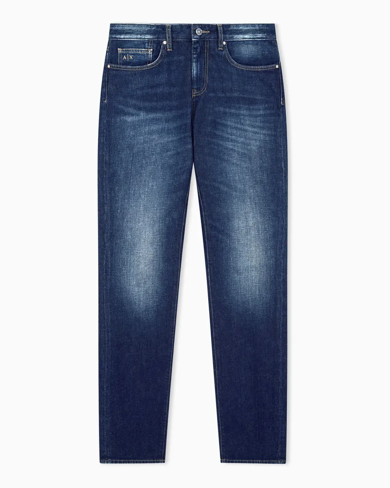Armani Exchange Jeans 5 tasche slim fit in denim di cotone stretch Blu