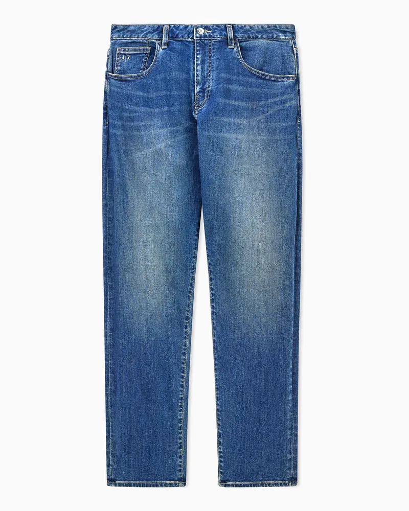 Armani Exchange Jeans aderenti in cotone a cinque tasche Blu