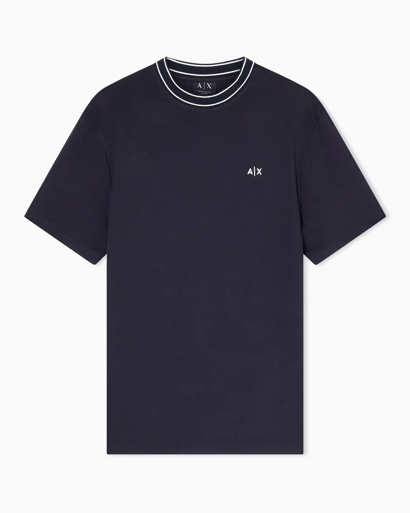 Armani Exchange Slim fit T-shirt in tessuto tecnico Blu