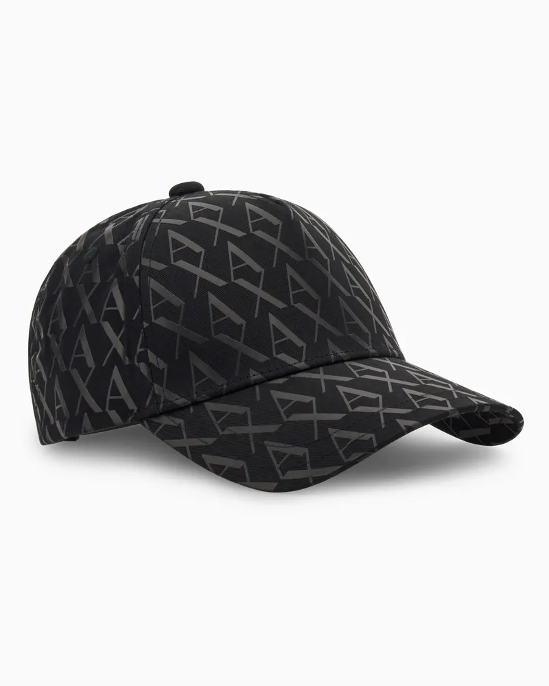 Armani Exchange Cappello da sole in twill di cotone Nero