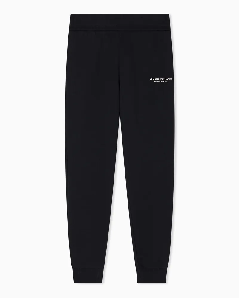 Armani Exchange Pantaloni cotone jogger con polsini - Mi/Ny Nero