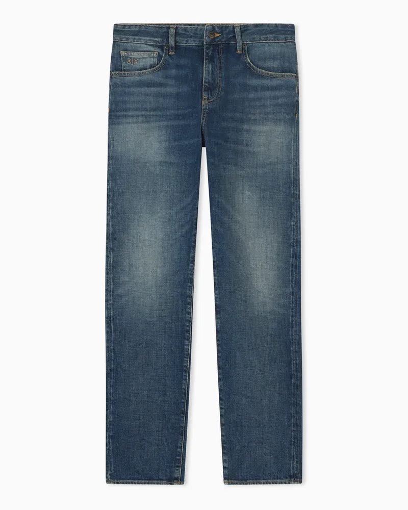 Armani Exchange Slim Jeans in Denim Stretch Blu Lavaggio Classico Blu