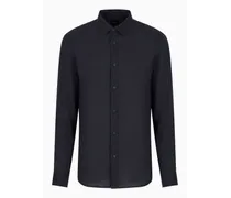 Armani Exchange OFFICIAL STORE Camicia Regular Fit In Puro Lino Blu