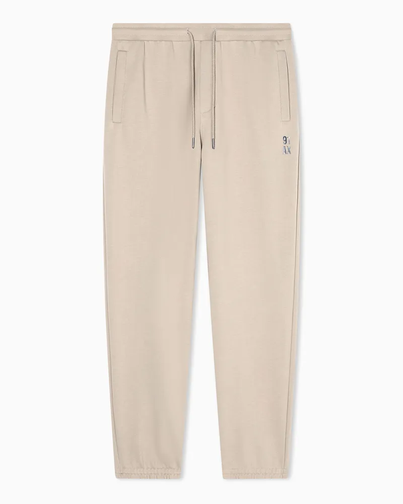 Armani Exchange Sweatpants diagonali in cotone comfort fit Beige