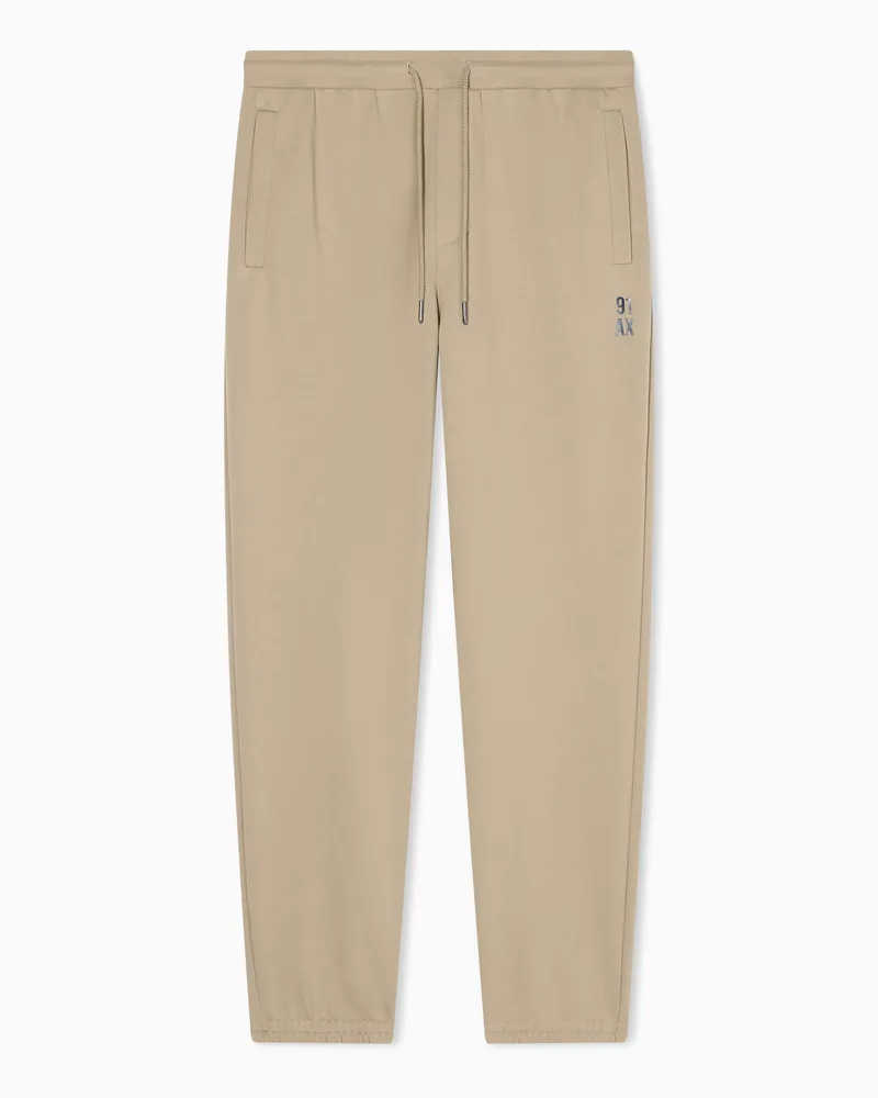 Armani Exchange Sweatpants diagonali in cotone comfort fit Beige