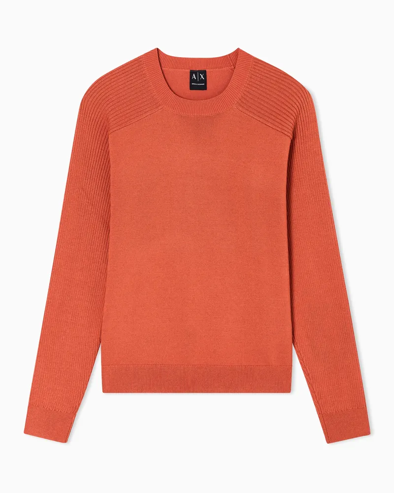 Armani Exchange Maglione girocollo con dettaglio sulle spalle Arancione