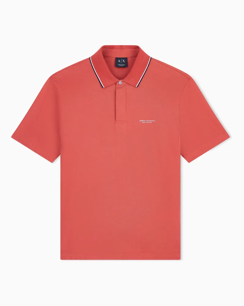 Armani Exchange Polo vestibilità regular in piquet di cotone Rosso
