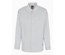 Armani Exchange OFFICIAL STORE Camicia Regular Fit In Cotone Dobby Bianco