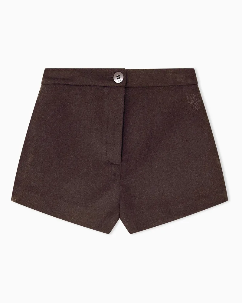 Armani Exchange Pantaloncini Crossover in misto lana a vita alta Marrone