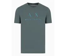 Armani Exchange OFFICIAL STORE T-shirt Regular Fit In Cotone Logo A Contrasto Grigio