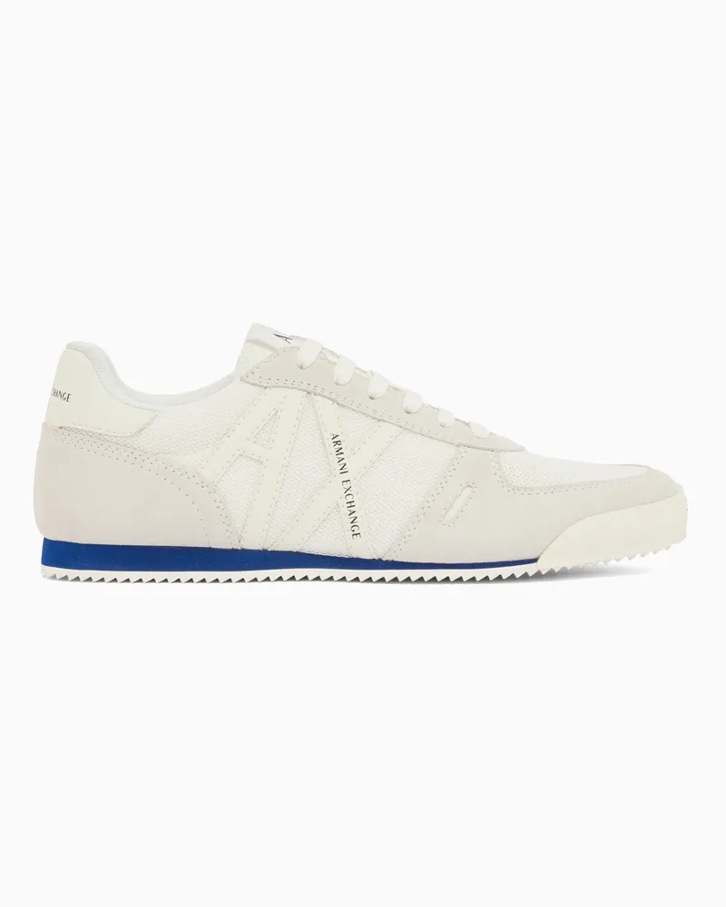 Armani Exchange Sneakers Urban Suede Mesh e Dettagli Reflex Bianco