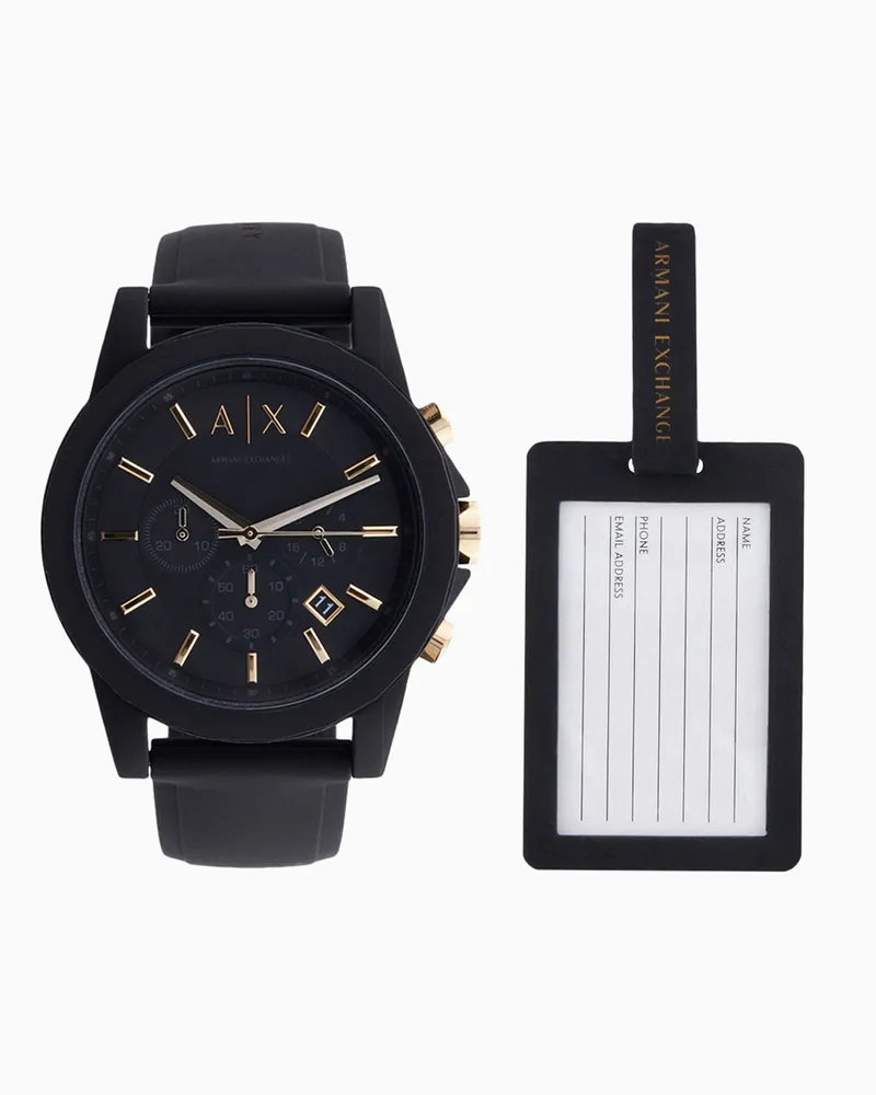Armani Exchange Set orologio e etichetta per bagaglio Multicolore