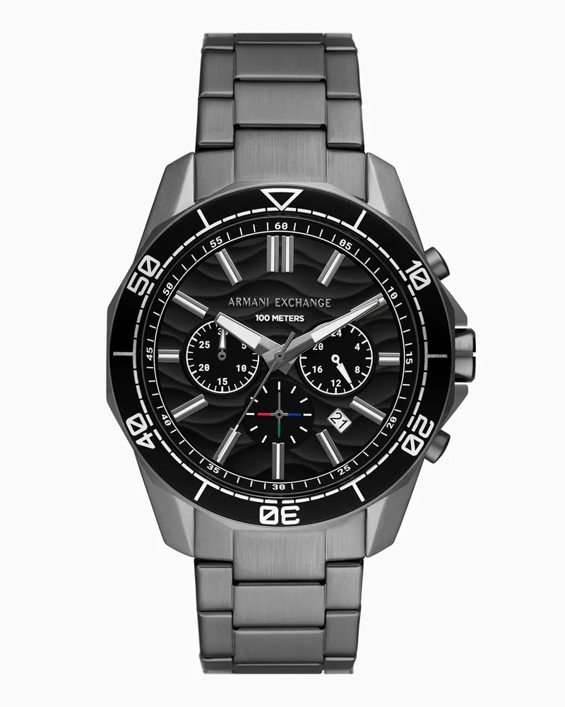 Armani Exchange Orologio cronografo in acciaio inossidabile color canna di fucile Multicolore