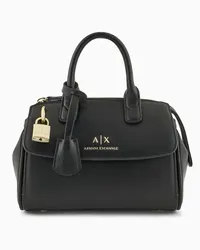 Armani Exchange OFFICIAL STORE Borsa A Mano Bauletto Piccolo Con Lucchetto E Dettagli In Metallo Asv Nero