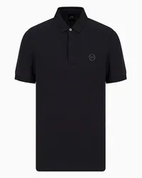 Armani Exchange OFFICIAL STORE Polo Slim Fit In Piquet Stretch Blu