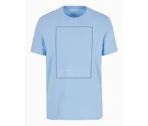 Armani Exchange OFFICIAL STORE T-shirt Regular Fit In Cotone Organico Asv Con Stampa Azzurro