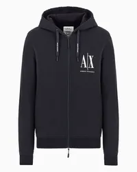 Armani Exchange OFFICIAL STORE Felpa Con Cappuccio E Zip Icon Project Blu