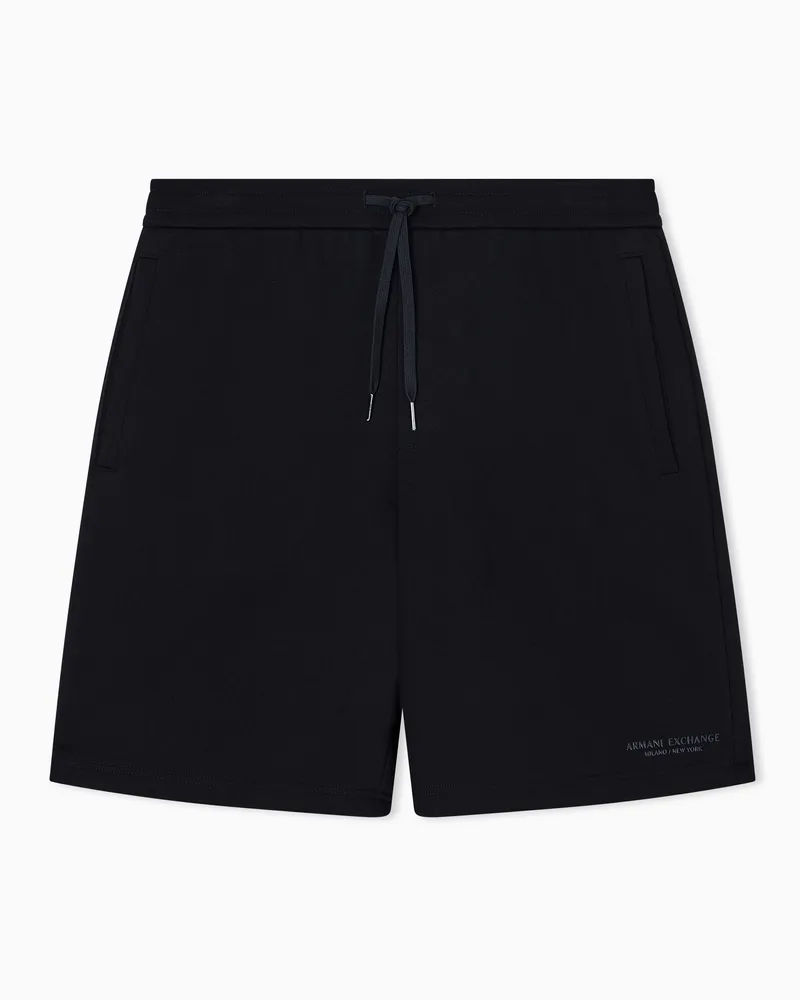 Armani Exchange Shorts in cotone con logo Nero