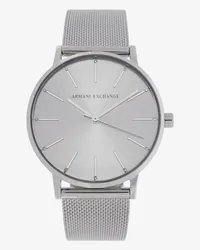 Armani Exchange OFFICIAL STORE Orologio A Tre Lancette In Maglia Di Acciaio Inossidabile Argento