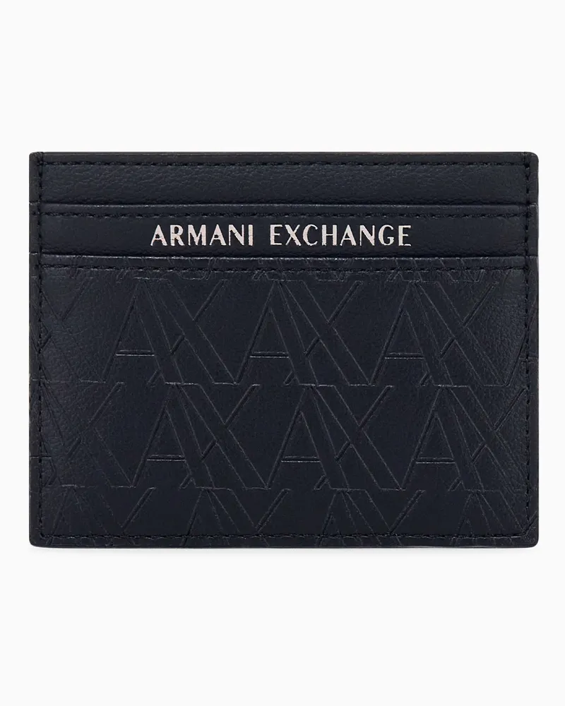 Armani Exchange Porta carte di credito con logo a rilievo Nero